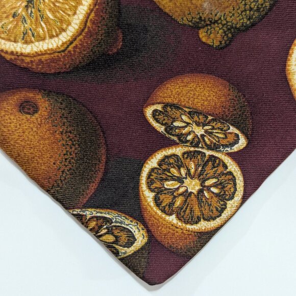 Yves Saint Laurent Vintage Silk Tie Orange Citrus Pattern - Picture 6 of 9